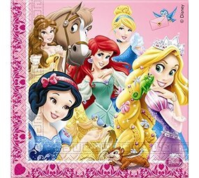 Serviettes disney princesses avec des animaux 20 morceaux