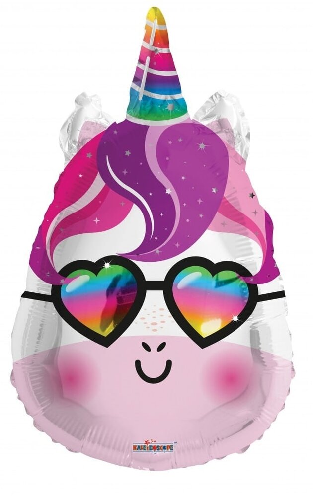 Helium balloon unicorn with glasses | 45cm Helium balloon unicorn with glasses | 45cm