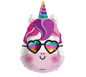 Helium ballon Eenhoorn met bril | 45cm Helium ballon Eenhoorn met bril | 45cm