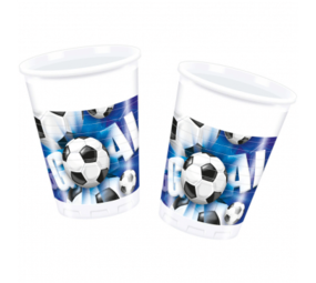 Football Cups Tor Blue 200 ml | 8 Stücke Football Cups Tor Blue 200 ml | 8 Stücke