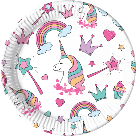 Borden Eenhoorn Magic Party 23cm | 8 stuks