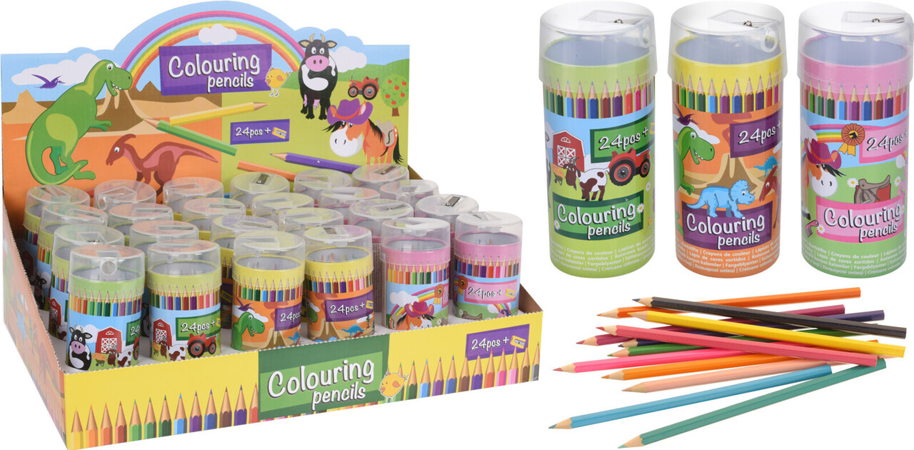 Tuf-Tuf Colored pencils in dino tube | 24 pieces