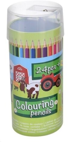 Tuf-Tuf Colored pencils in farm tube | 24 pieces Tuf-Tuf Colored pencils in farm tube | 24 pieces