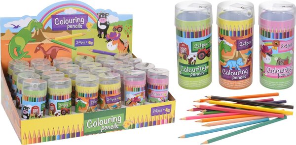 Tuf-Tuf Crayons de couleur dans le tube à cheval | 24 pièces