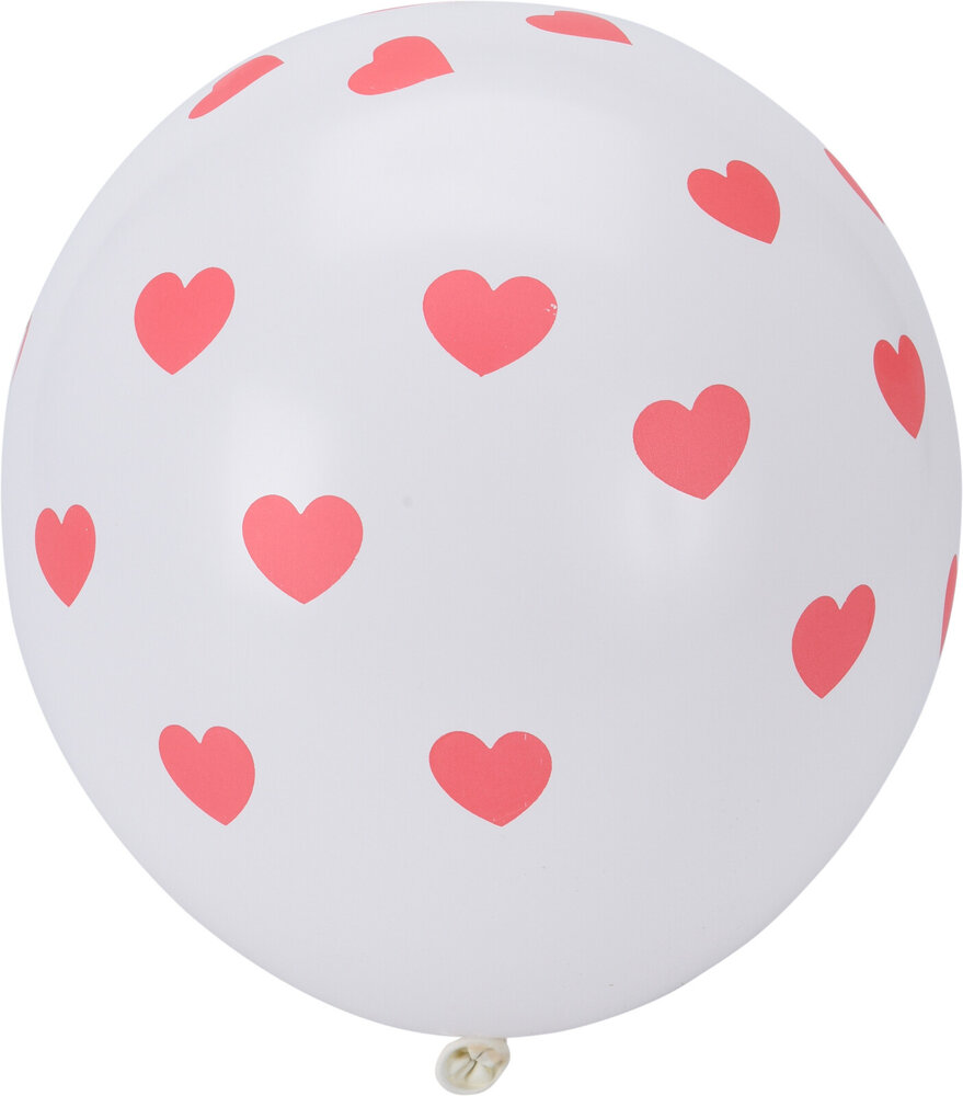 Tuf-Tuf Ballonnen met Hartprint 30cm | 12 stuks