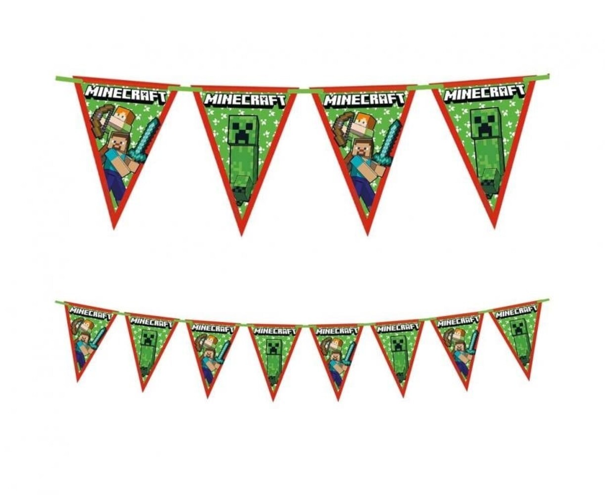 Procos Party Minecraft flag garland 2.3m | per Unit Procos Party Minecraft flag garland 2.3m | per Unit