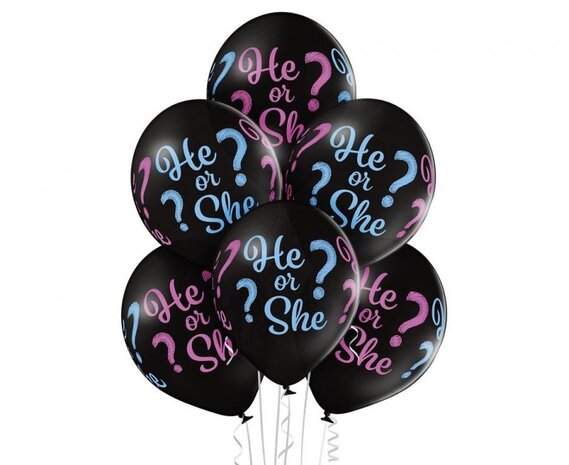 Ballonnen He or She | 6 stuks Ballonnen He or She | 6 stuks