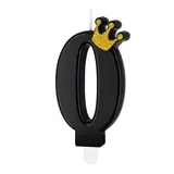 Tuf-Tuf Bougie noire avec couronne d'or 9cm | numéro 0 Tuf-Tuf Bougie noire avec couronne d'or 9cm | numéro 0
