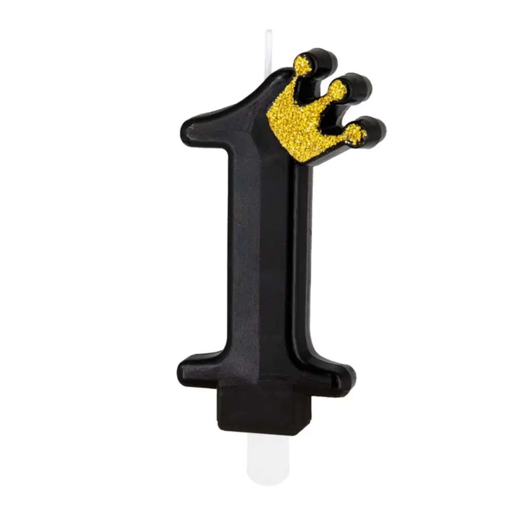 Tuf-Tuf Bougie noire avec couronne d'or 9cm | Figure 1