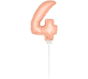 Figure balloon 4 pink gold with stick | 36cm Figure balloon 4 pink gold with stick | 36cm