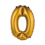 Godan Folie Ballon Mat Goud Cijfer 0 | 35cm Godan Folie Ballon Mat Goud Cijfer 0 | 35cm