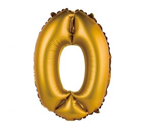 Godan Folie Ballon Matt Gold Number 0 | 35cm Godan Folie Ballon Matt Gold Number 0 | 35cm