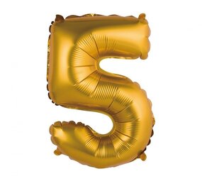 Godan Folie Ballon Matt Gold Number 5 | 35cm Godan Folie Ballon Matt Gold Number 5 | 35cm