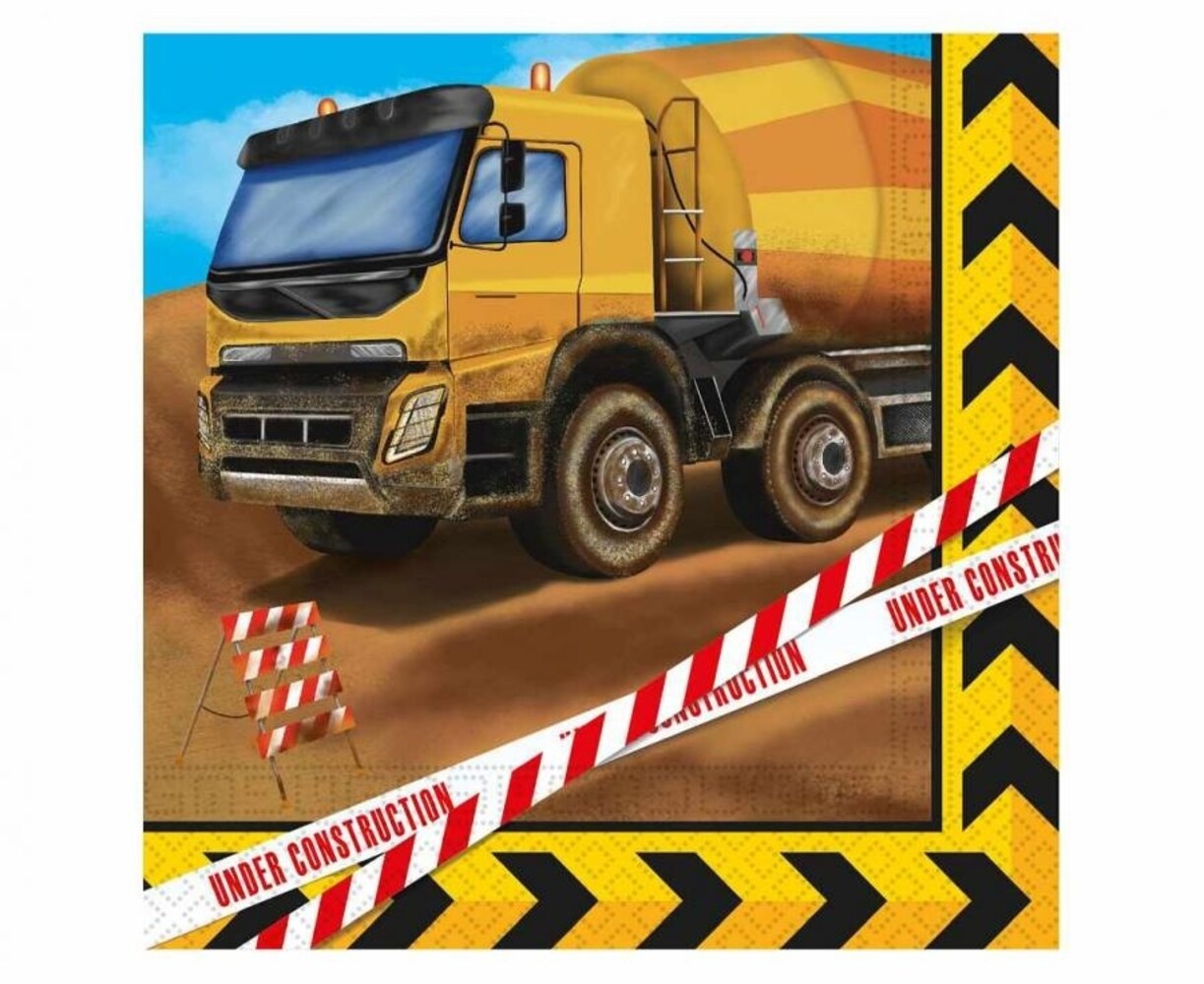 Procos Party Servetten Under Construction 33x33cm | 20 stuks