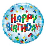 Qualatex Lego Happy Birthday Folie Ballon 45cm | per stuk Qualatex Lego Happy Birthday Folie Ballon 45cm | per stuk