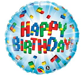 Qualatex Lego Happy Birthday Folie Ballon 45cm | per stuk Qualatex Lego Happy Birthday Folie Ballon 45cm | per stuk