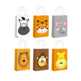 Henbrandt Les animaux de la jungle traitent le papier sac 14x21x7cm | par unité