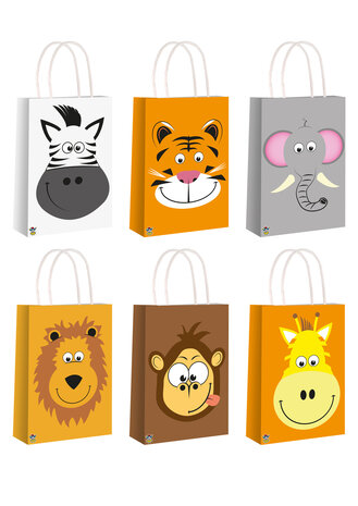 Henbrandt Jungle Animals Treat Bag Paper 14x21x7cm | per Unit Henbrandt Jungle Animals Treat Bag Paper 14x21x7cm | per Unit