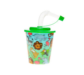 LG Imports Jungle Dieren Traktatie Beker met Rietje 250ml | per stuk LG Imports Jungle Dieren Traktatie Beker met Rietje 250ml | per stuk