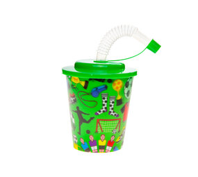 LG Imports Tasse à friandises Football avec paille 250 ml | par unité LG Imports Tasse à friandises Football avec paille 250 ml | par unité