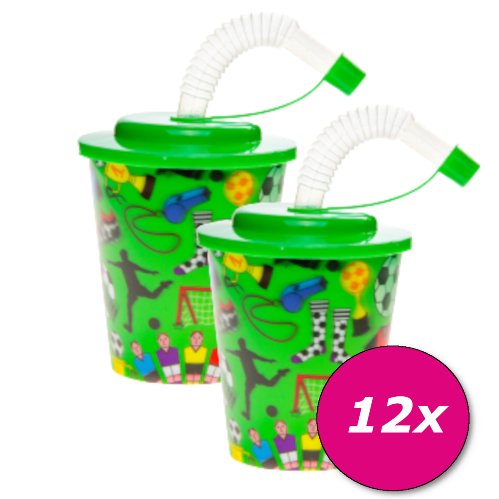 LG Imports Fußball-Leckereibecher mit Strohhalm 250 ml | pro Einheit LG Imports Fußball-Leckereibecher mit Strohhalm 250 ml | pro Einheit