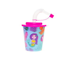 LG Imports Zeemeermin Traktatie Beker met Rietje 250ml | per stuk LG Imports Zeemeermin Traktatie Beker met Rietje 250ml | per stuk