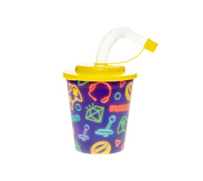 LG Imports Gamer Mitgebsel Trinkbecher Neon mit Strohhalm LG Imports Gamer Mitgebsel Trinkbecher Neon mit Strohhalm