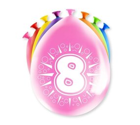 Paper Dreams Ballonnen 8 jaar party 30cm | 8 stuks Paper Dreams Ballonnen 8 jaar party 30cm | 8 stuks