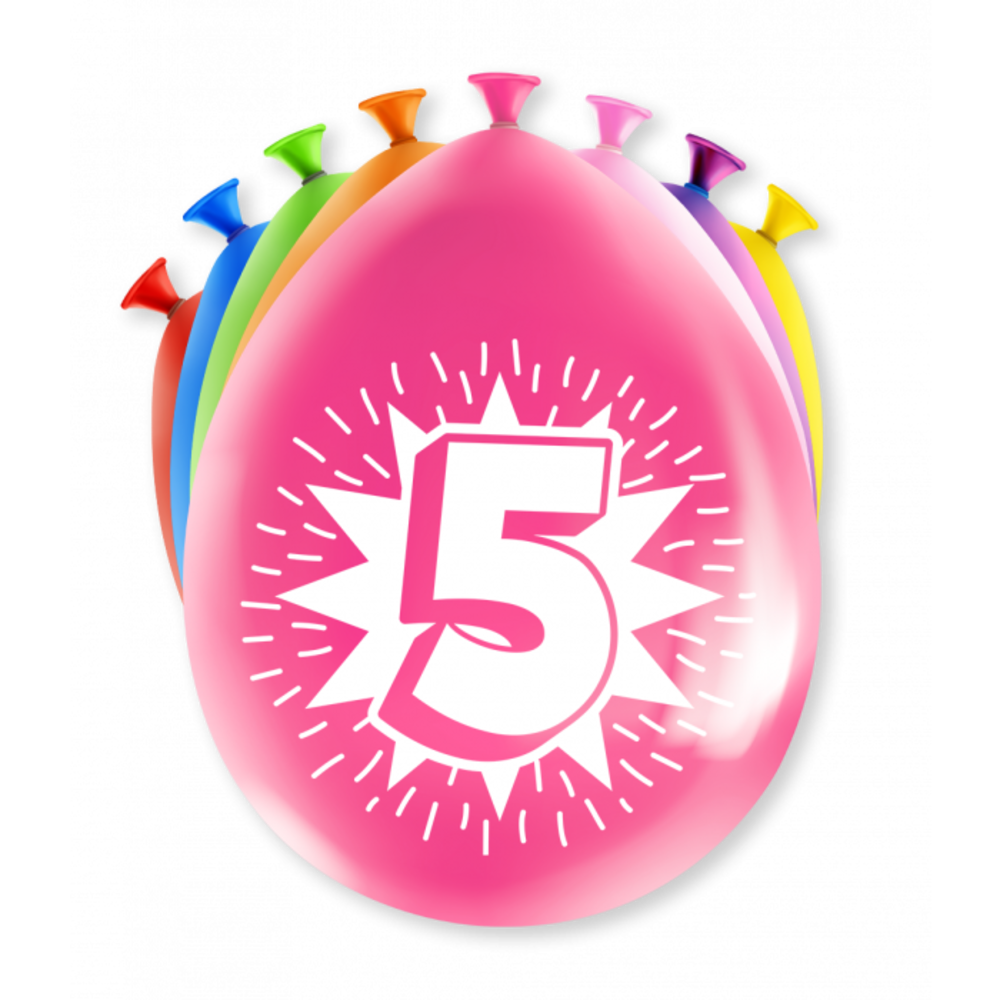 Paper Dreams Ballonnen 5 jaar party 30cm | 8 stuks Paper Dreams Ballonnen 5 jaar party 30cm | 8 stuks