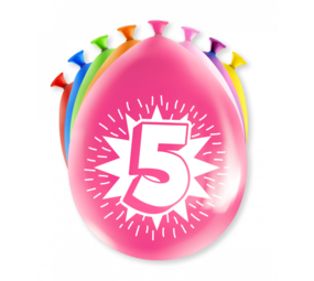 Paper Dreams Ballonnen 5 jaar party 30cm | 8 stuks Paper Dreams Ballonnen 5 jaar party 30cm | 8 stuks