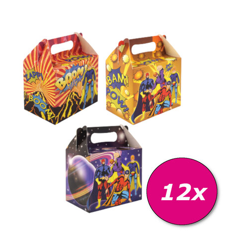 Henbrandt Superhelden Uitdeeldoosje 9,5x12x14cm | per stuk
