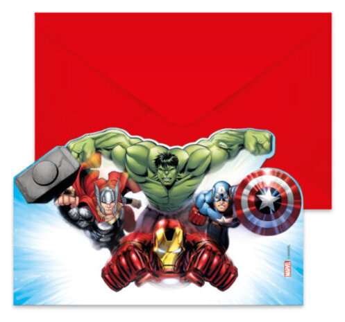Procos Party Invitation Mighty Avengers | 6 pieces
