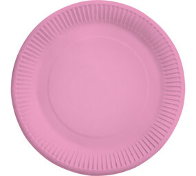 Bord new pink papier 23cm | 8 stuks