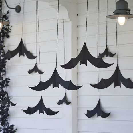 Ginger Ray Bats Hanging Decoration Black | 10 pieces Ginger Ray Bats Hanging Decoration Black | 10 pieces
