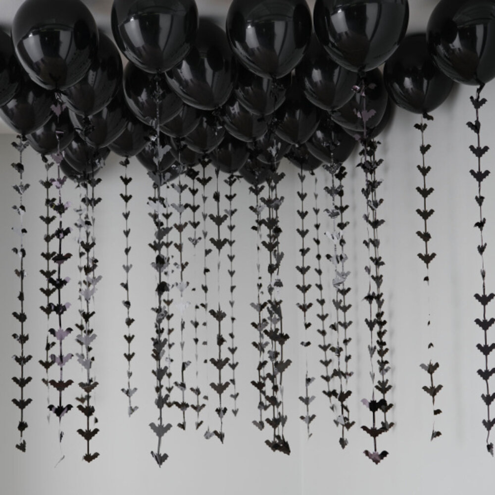 Ginger Ray Schwarze Luftballons mit Fledermausschwanz-Set 33cm | 35 Stück