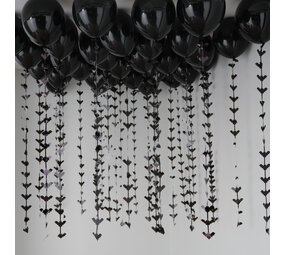 Ginger Ray Zwarte Ballonnen met Vleermuizen staart Set  33cm | 35 stuks Ginger Ray Zwarte Ballonnen met Vleermuizen staart Set  33cm | 35 stuks