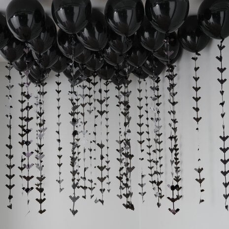 Ginger Ray Black Balloons with Bat Tail Set 33cm | 35 pieces Ginger Ray Black Balloons with Bat Tail Set 33cm | 35 pieces