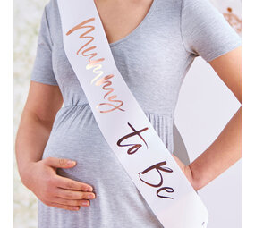 Ginger Ray Mummy To Be Ceinture en or blanc et rose | 75x10cm