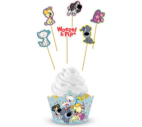 Folat Woezel en Pip Cupcake Decoratie Set | 6 stuks Folat Woezel en Pip Cupcake Decoratie Set | 6 stuks