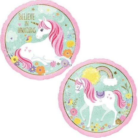 Anagram Magical Unicorn Believe in Unicorns Foil Balloon 45cm | per Unit