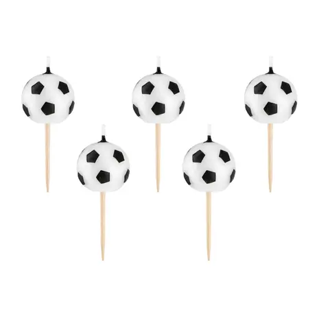 Tuf-Tuf Bougies de gâteau 3D de football | 5 pièces Tuf-Tuf Bougies de gâteau 3D de football | 5 pièces