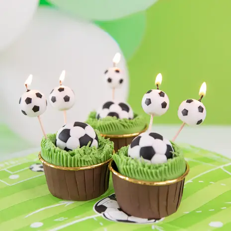 Tuf-Tuf Bougies de gâteau 3D de football | 5 pièces Tuf-Tuf Bougies de gâteau 3D de football | 5 pièces