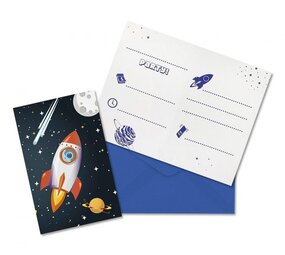 Procos Party Space and Kosmos Invitations | 6 pieces Procos Party Space and Kosmos Invitations | 6 pieces