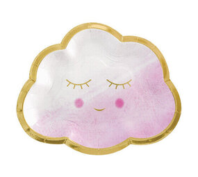 Amscan Assiettes roses avec or 16.5cm | 8 pièces Amscan Assiettes roses avec or 16.5cm | 8 pièces