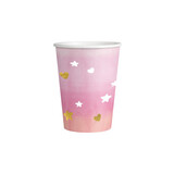 Amscan Rose avec tasses dorées 250 ml | 8 pièces