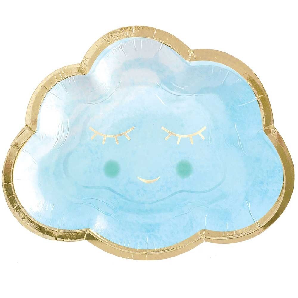 Amscan Blue With Gold Plates 16.5cm | 8 pieces Amscan Blue With Gold Plates 16.5cm | 8 pieces