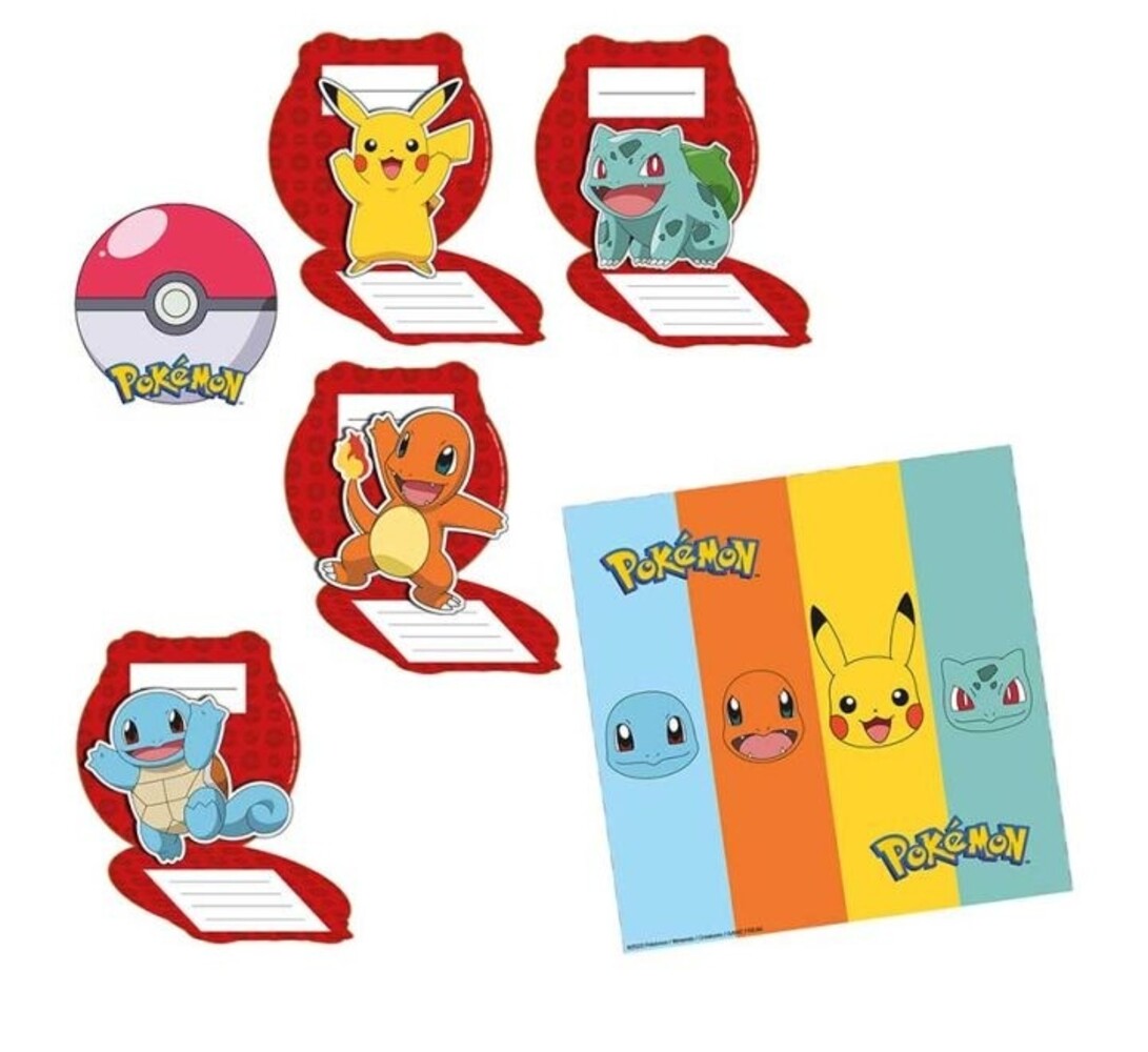 Amscan Pokemon Pikachu Invitations | 8 pieces Amscan Pokemon Pikachu Invitations | 8 pieces