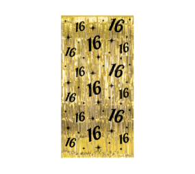 Paper Dreams Rideau de porte 16 ans Or-Noir Classy 100x200cm | par unité Paper Dreams Rideau de porte 16 ans Or-Noir Classy 100x200cm | par unité
