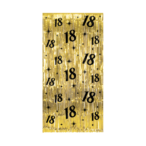 Paper Dreams Deurgordijn 18 Jaar Goud-Zwart Classy 100x200cm | per stuk Paper Dreams Deurgordijn 18 Jaar Goud-Zwart Classy 100x200cm | per stuk