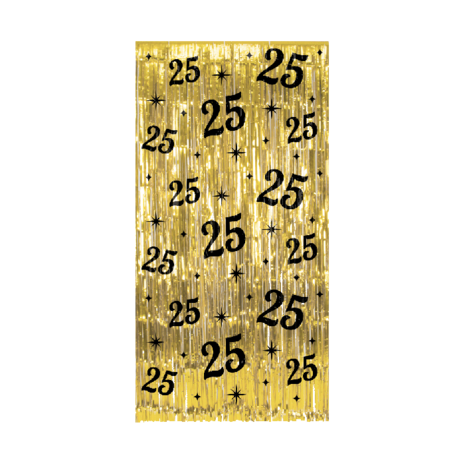 Paper Dreams Tür vorhang 25 Jahre Gold-Schwarz Classy 100x200cm | pro Einheit